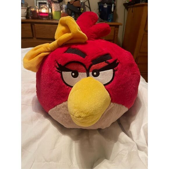 Angry Birds Red Girl Bird Deluxe Stuffed Plush Toy Doll Ball - Picture 15 of 16